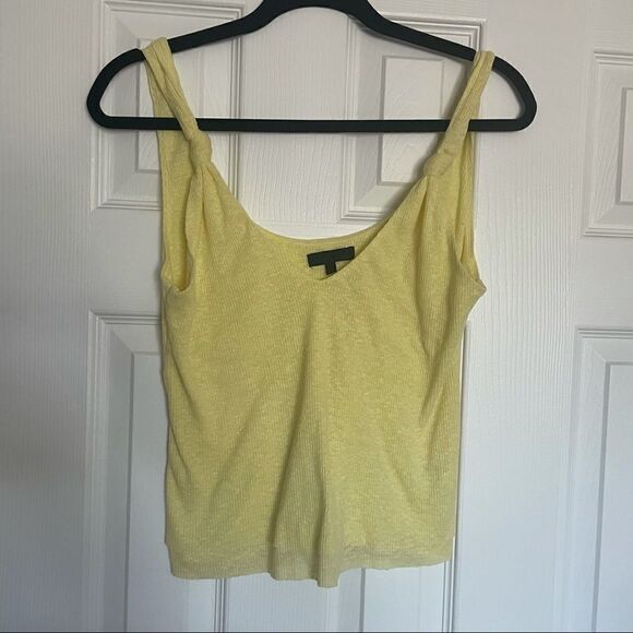 The Range REVOLVE Ribbed Crop Tank Top Yellow XS - Picture 7 of 11